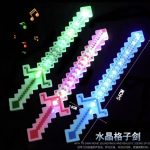LED Pixel Minecraft Diamond Sword Light Sound Kids Pretend 2324845
