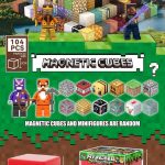 104EL KLOCKI MAGNETYCZNE DLA DZIECI SZEŚCIANY MINECRAFT 9998726