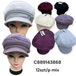 Czapki Damskie_ paczka 12szt_ mix kolor 9736969