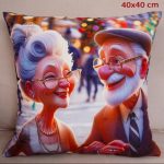 Nowy poszewki Drukowana dla Babci i Dziadka 40*40cm paczka：12szt 1 kolor 9738056