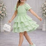 Sukienki DZIECIĘCA size 4-14 lat_ paczka 6szt _1 kolor 4259845