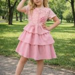 Sukienki DZIECIĘCA size 4-14 lat_ paczka 6szt _1 kolor 6205890