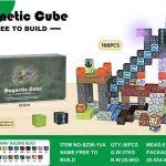 Klocki magnetyczne konstrukcyjne Minecraft 166el. sześciany bloki pixele 1754086