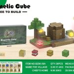 Klocki magnetyczne konstrukcyjne Minecraft 192el. sześciany bloki pixele 1754087