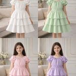 Sukienki DZIECIĘCA size 4-14 lat_ paczka 6szt _1 kolor 3021718