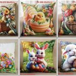 Poszewki dwustronne wielkanocne Rozmiar: 45x45cm_Paczka: 12 szt mix 9209053
