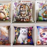 Poszewki dwustronne wielkanocne Rozmiar: 45x45cm_Paczka: 12 szt mix 9209054