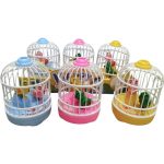 Ptak papuga ptaszek w klatce na baterie 2171522
