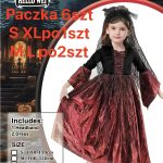 SIZE SMLXL KOSTIUM SUKIENKA Wampirzyca Gotycka Królowa Nietoperzy PRZEBRANIE Wampir