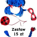 ZESTAW STRÓJ PRZEBRANIE PERUKA RĘKAWICZKI MASKA OCZY MIRACULUM MIRAKULUM3w1 5851237
