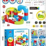 Klocki magnetyczne tor kolejka elektryczna dla dzieci 89 elementów