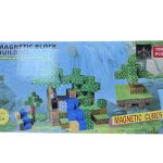 KLOCKI MAGNETYCZNE MINECRAFT KLOCKI SZEŚCIANY 100 KLOCKÓW + 1 FIGURKI MOCNE 6134655