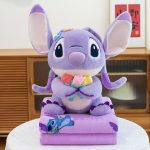 Maskotka fioletowy stitch z kocem dla dzieci