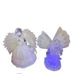 ANIOŁ LED ŚWIECĄCE SKRZYDŁA FIGURKA WKŁAD ZNICZ 25CM