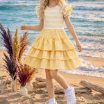 Sukienki DZIECIĘCA size 4-14 LAT _ paczka 6szt _1 kolor 5042577