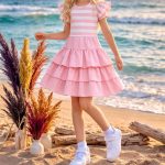 Sukienki DZIECIĘCA size 4-14 LAT _ paczka 6szt _1 kolor 5042578