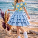 Sukienki DZIECIĘCA size 4-14 LAT _ paczka 6szt _1 kolor 5042579