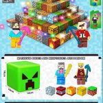 180 el + 5 fiegurki Klocki magnetyczne minecraft ledoweTNT Duże Pudełko 8666130