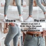 Jeansy Damskie M’sara_ size 30-38 _paczka 10szt_