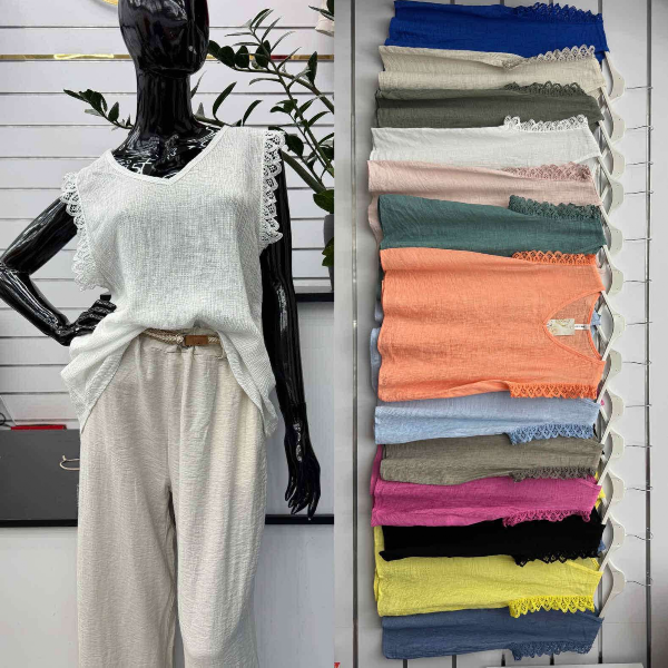 Bluzki damskie (Włoskie produkt) Roz Standard_ Mix Kolor Paczka 5 szt 5834090