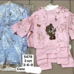 Komplety DZIECIĘCA size 3-9 m _ paczka 6szt _1 kolor 1360568