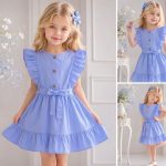 Sukienki DZIECIĘCA size 4-14 lat_ paczka 6szt _1 kolor 8804713