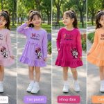 Sukienki DZIECIĘCA size 4-8 lat_ paczka 4szt _1 kolor 5067839