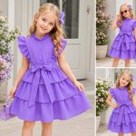 Sukienki DZIECIĘCA size 4-14 lat_ paczka 6szt _1 kolor 2625252