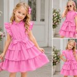 Sukienki DZIECIĘCA size 4-14 lat_ paczka 6szt _1 kolor 2625254