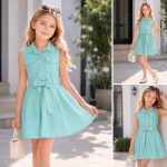 Sukienki DZIECIĘCA size 4-14 lat_ paczka 6szt _1 kolor 2625255