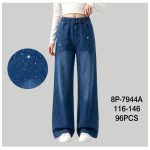 Spodnie jeansy DZIECIĘCA numer 116-146_ paczka 12szt _1 kolor 6663301