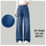 Spodnie jeansy DZIECIĘCA numer 134-164_ paczka 12szt _1 kolor 6663303