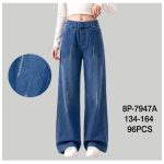 Spodnie jeansy DZIECIĘCA numer 134-164_ paczka 12szt _1 kolor 6663306