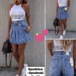 Spódnica krótka Jeansowa  Damskie  _size xs-xl _paczka 10szt_ 9829448
