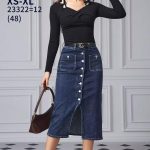 Spódnica długa Jeansowa Damskie _size xs-xl _paczka 12szt_ 9829491