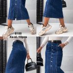 Spódnica długa Jeansowa Damskie  _size xs-xl _paczka 10szt_[bez pasek] 7449924