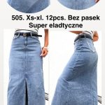 Spódnica długa Jeansowa Damskie _size xs-xl _paczka 12szt_[bez pasek] 2634318
