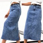 Spódnica długa Jeansowa Damskie _size xs-xl _paczka 12szt_[bez pasek] 2634320