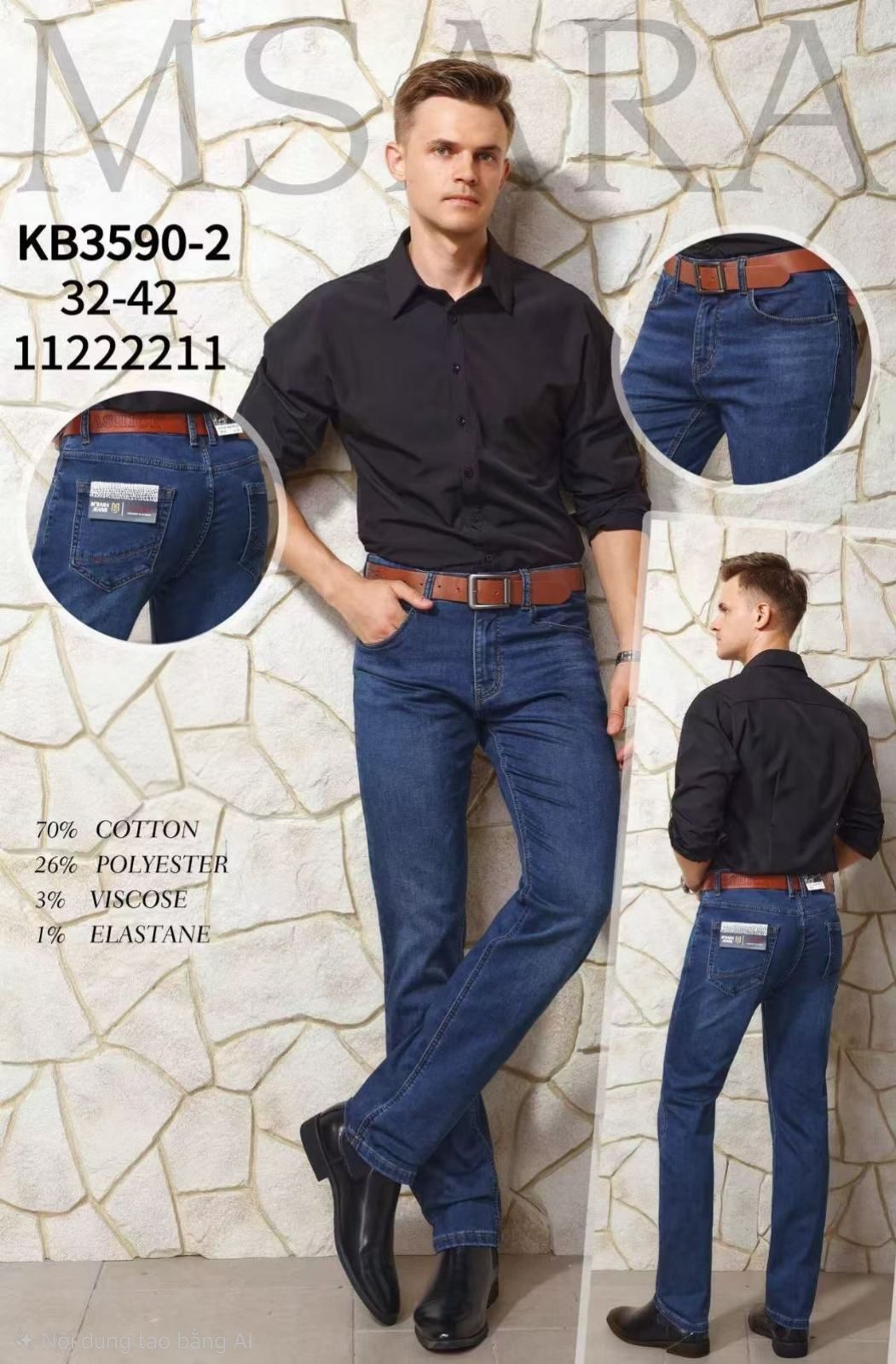 Spodnie JEANSOWE MĘSKA_size 32-42_paczka 12 szt_ 9435309