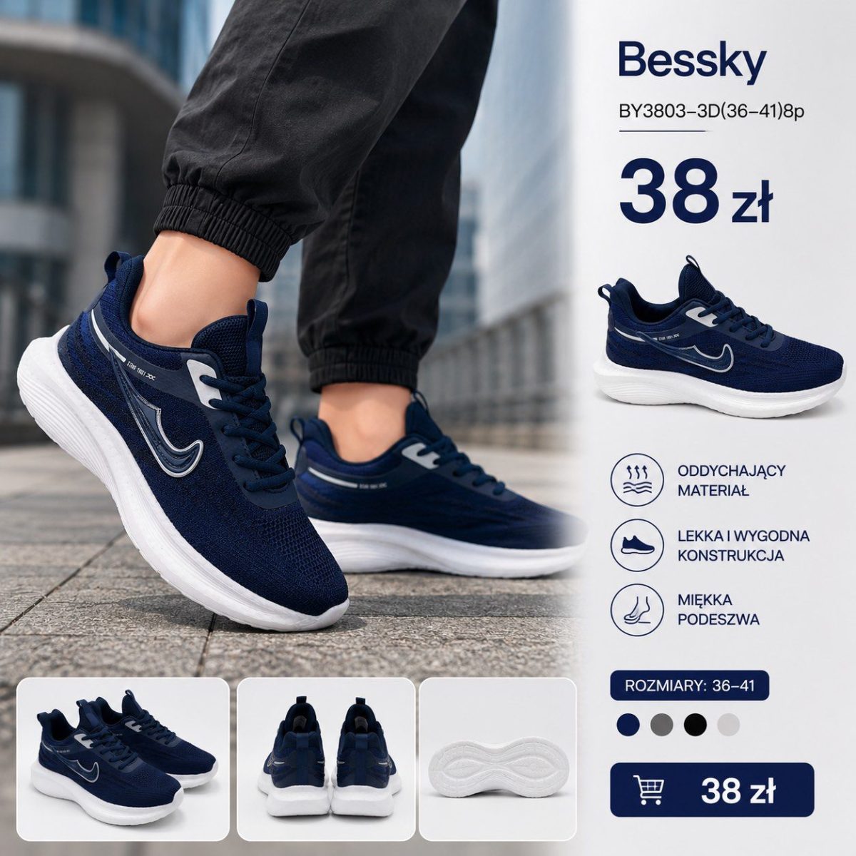 Buty Sportowe DAMSKIE (36-41_8 par) 2124182