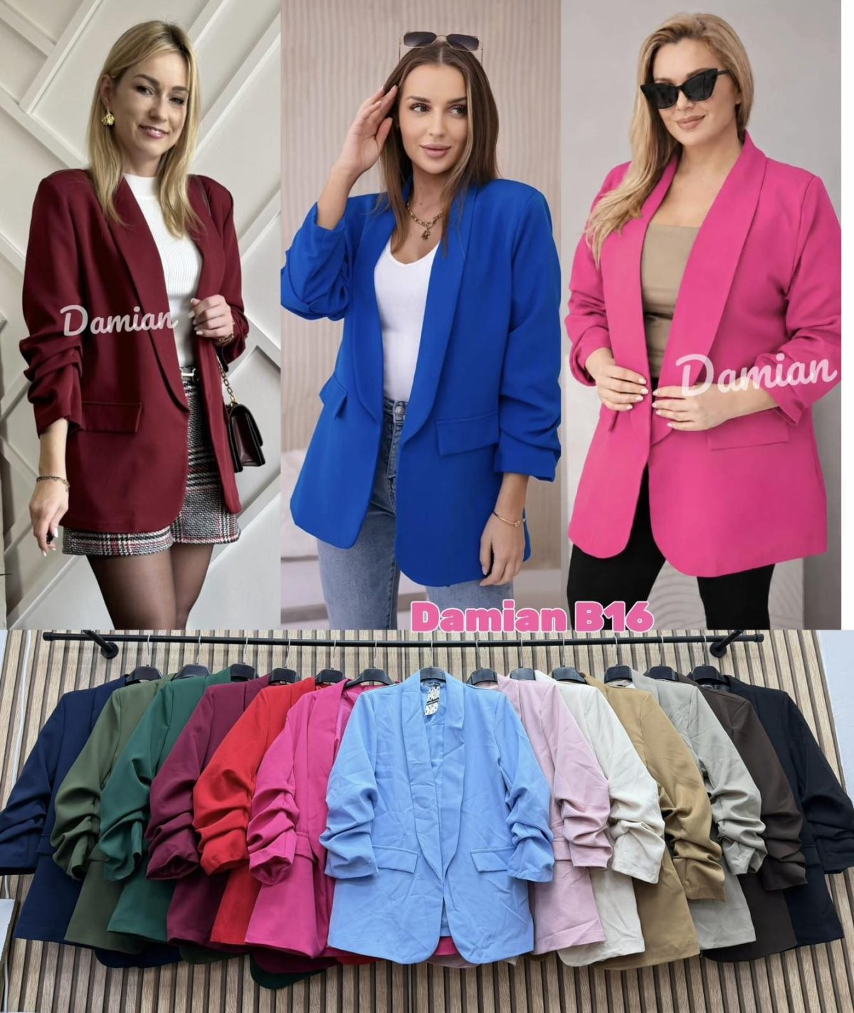 Marynarki DAMSKA WŁOSKA _size uni_paczka 6 szt_mixkolor 8677852
