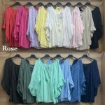 Bluzki Damskie włoskie _size uni _paczka 6szt_mix kolor 5513954