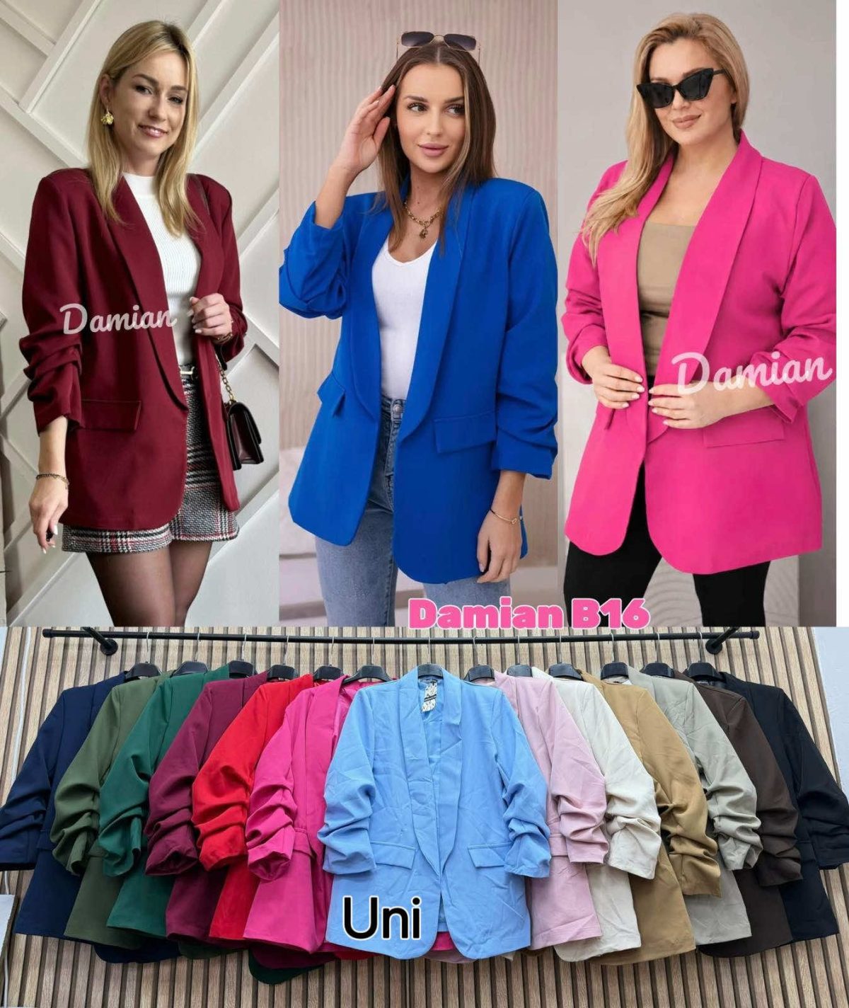 Marynarki DAMSKA WŁOSKA_size uni_paczka 6 szt_mixkolor 4047195