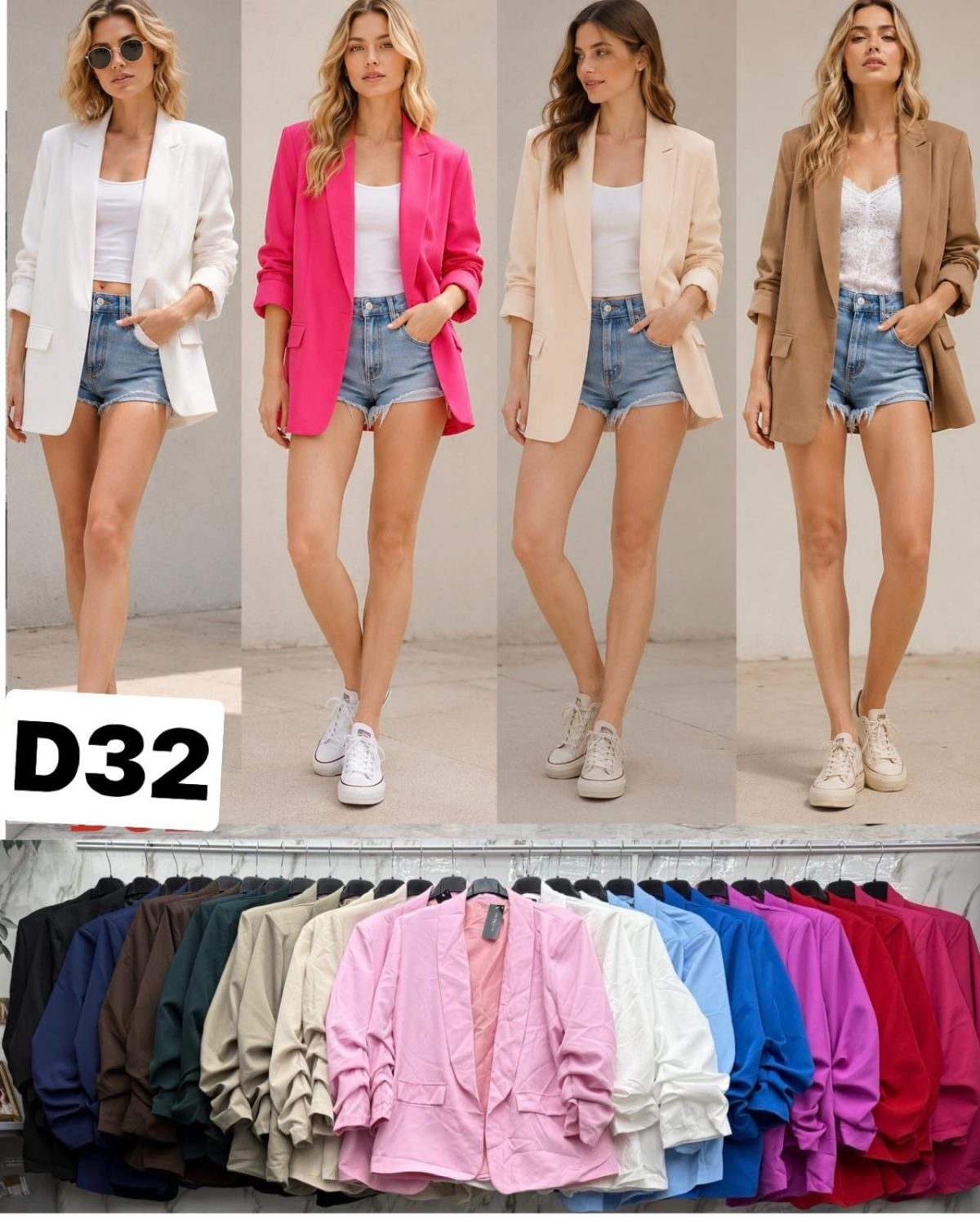 Marynarki DAMSKA WŁOSKA_size uni_paczka 6 szt_mixkolor 4047198