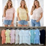 Bluzki Damskie Włoskie _size uni _paczka 6szt_mix kolor 3853626