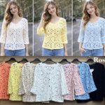 Bluzki Damskie Włoskie _size uni _paczka 6szt_mix kolor 3853633
