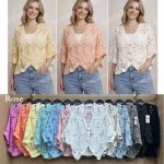 Bluzki Damskie Włoskie _size uni _paczka 6szt_mix kolor 3853637