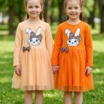 Sukienki DZIECIĘCA size 4-8 lat_ paczka 4szt _1 kolor 1849932