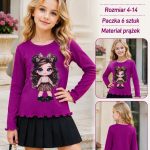 Bluzka DZIECIĘCA size 4-14 lat_ paczka 6szt _1 kolor 5842136