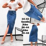 Spódnica długa Jeansowa Damskie _ size 34-42 _paczka 10szt_